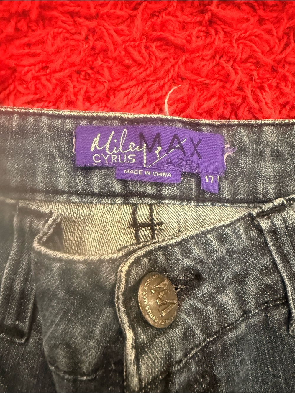 Miley Cyrus & Max Azria Women's Dark Blue Skinny Jeans with Purple Label